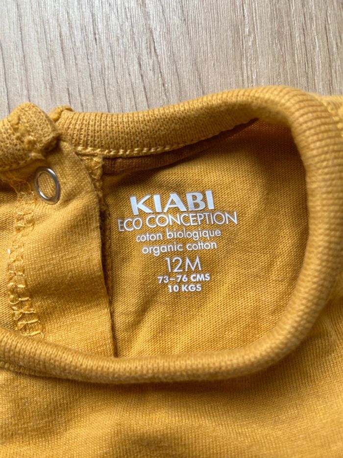 Tenue T shirt jaune renard et legging blanc Kiabi 12 mois - photo numéro 3