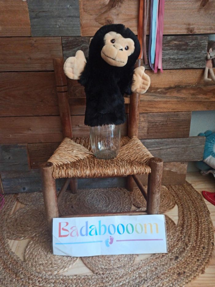 Peluche marionnette singe Re pets nature planet tbe