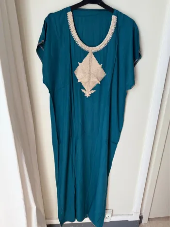 Djellaba bleu canard