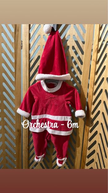 Pyjama Noël fille 6m + bonnet