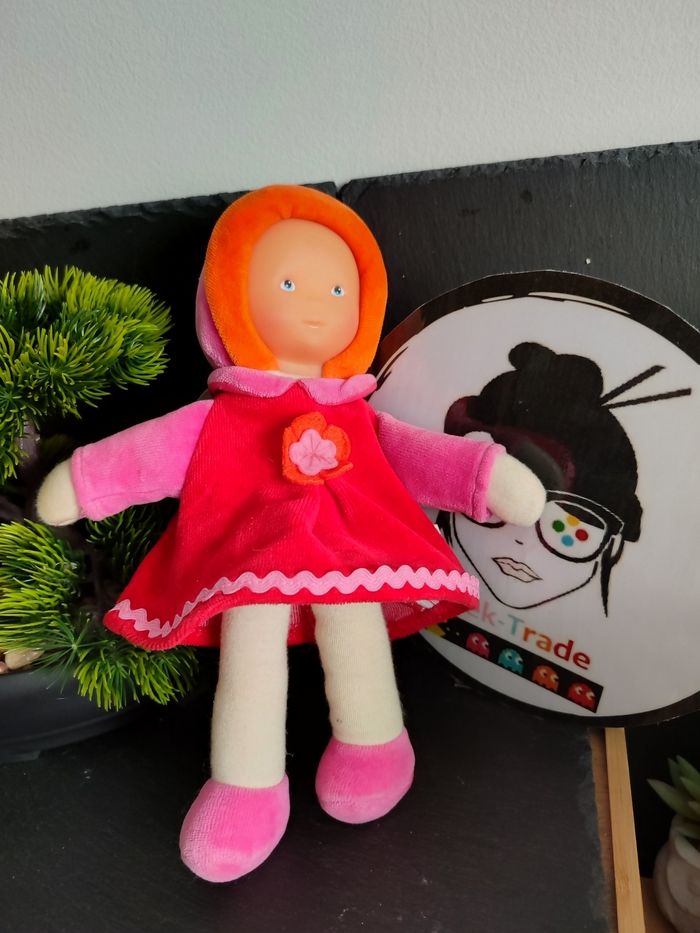 Corolle Mademoiselle Grenadine   poupée peluche doudou fille robe rouge rose orange 2004