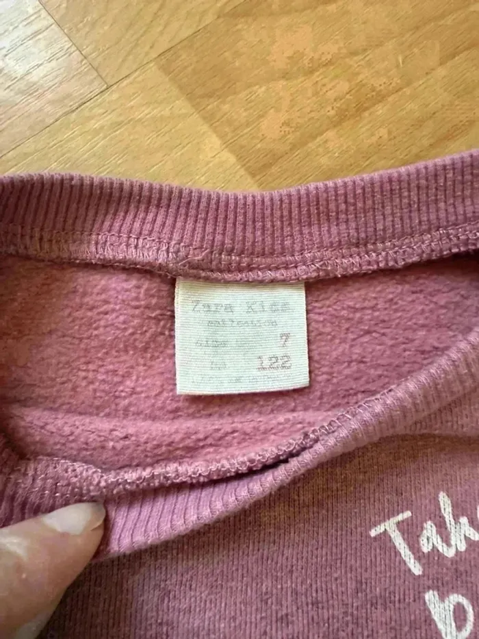 Sweat Zara Kids - vieux rose - Imprimé Paris - 7 ans (122 cm) - photo numéro 3