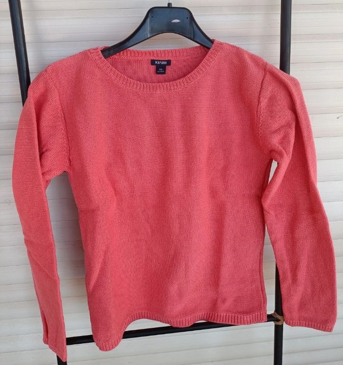Pull Kiabi corail, 10 ans, très bon état