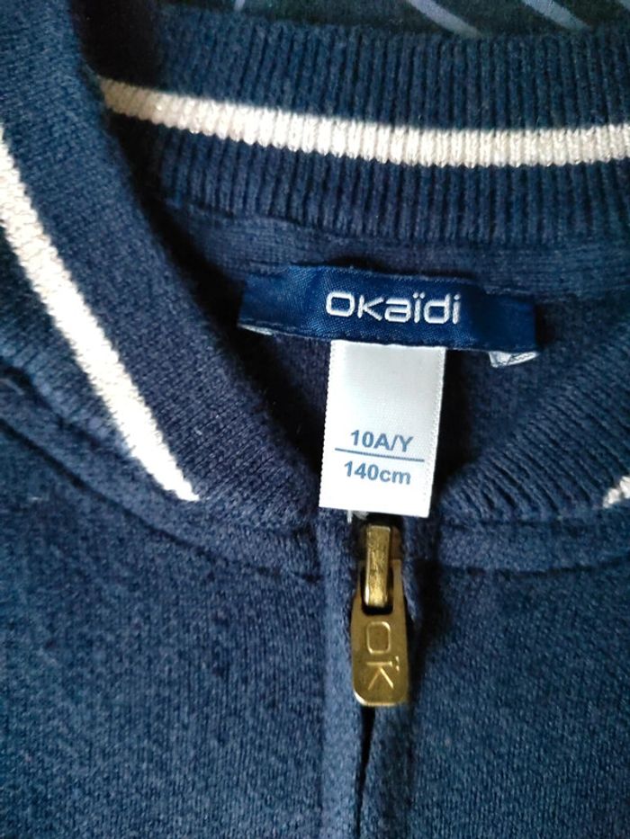 Gilet zippé bleu marine okaïdi 10 ans - photo numéro 3