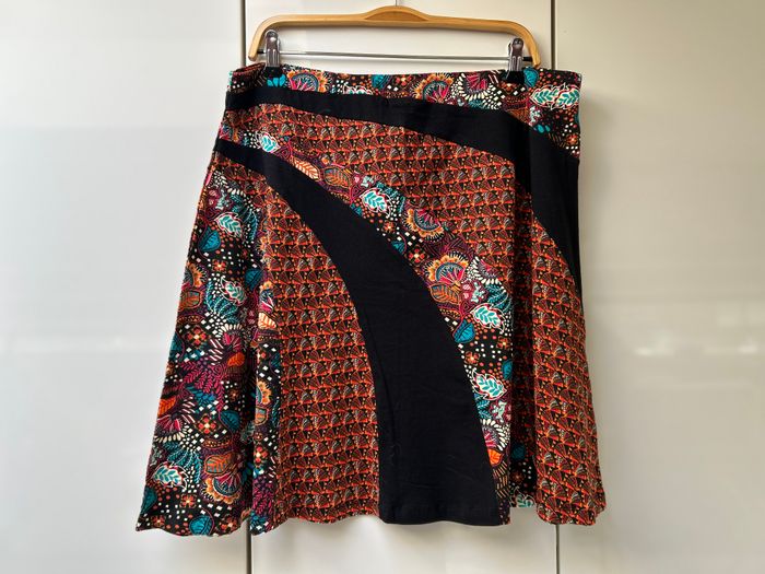 Jupe noire et orange Coline - Taille XL - photo numéro 3