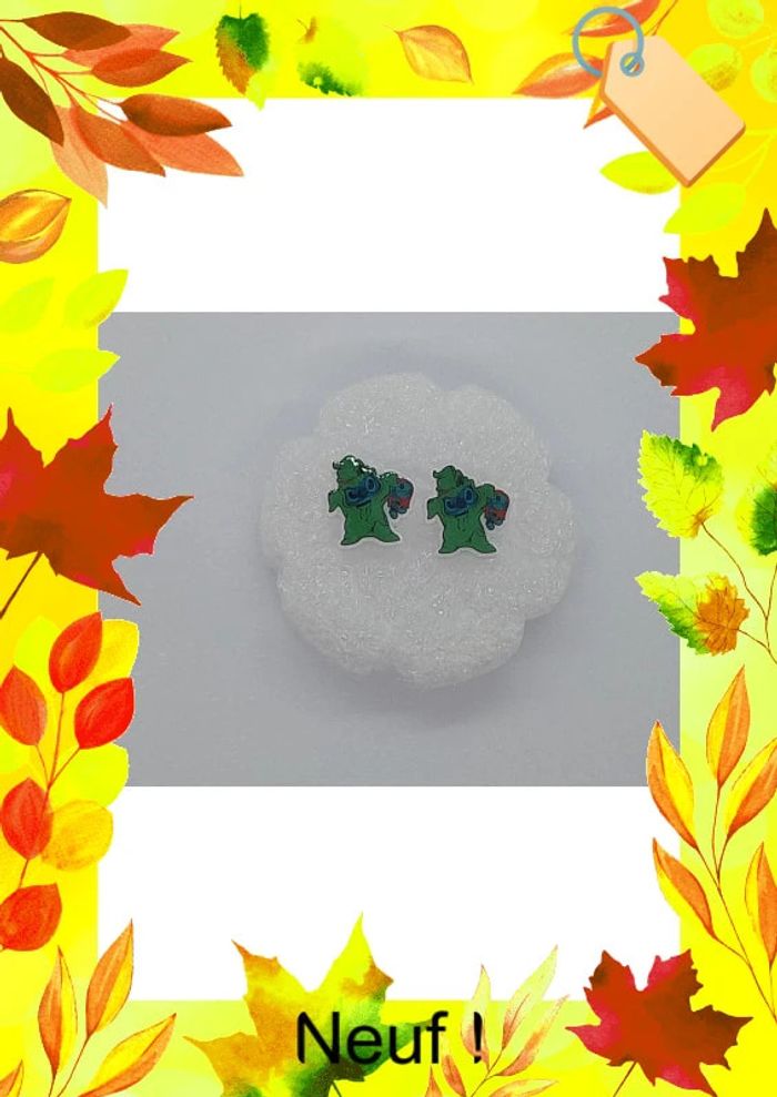 Paire de boucles d oreilles Oogie Boogie Stitch Halloween