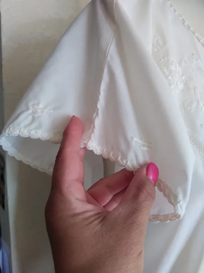Top blouse brodée broderie dentelle lace shabby chic cottage core country - photo numéro 3
