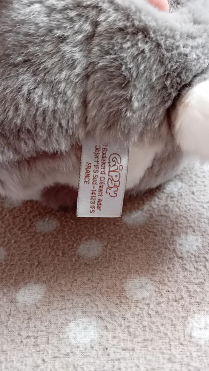 Peluche lapin gris et blanc gipsy - photo numéro 6