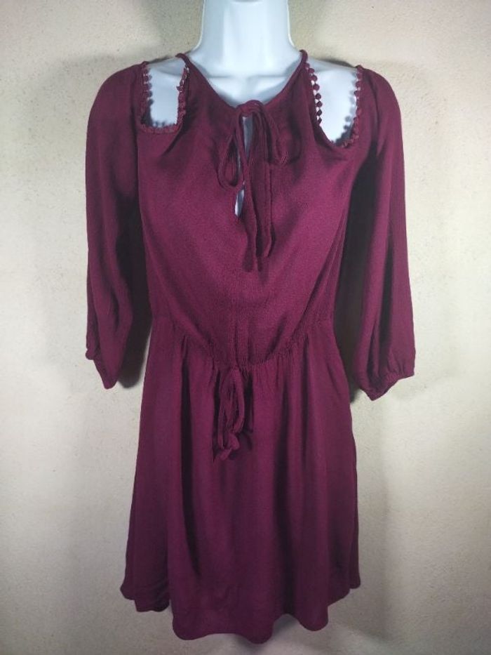 Robe bordeaux épaules dénudées T-M