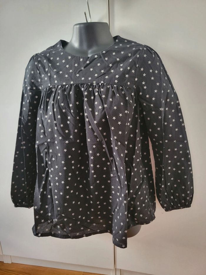 Blouse tee shirt Verbaudet taille XS / 34 coquette étoiles 100% coton - photo numéro 2