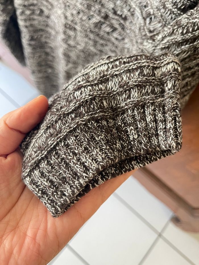 Pull col bateau beige et marron - photo numéro 2