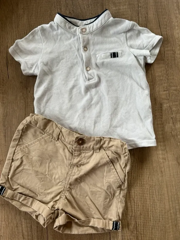 Ensemble short t-shirt manches courtes 12 mois - photo numéro 2