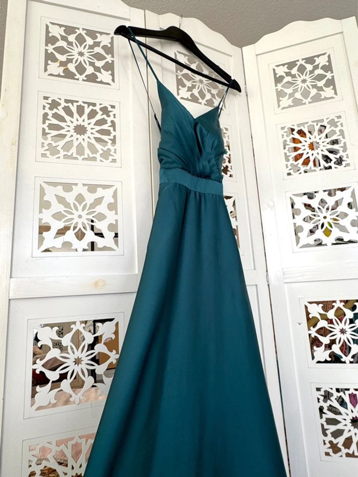 Robe longue de cérémonie bleu Lautinel Taille 38 - photo numéro 2