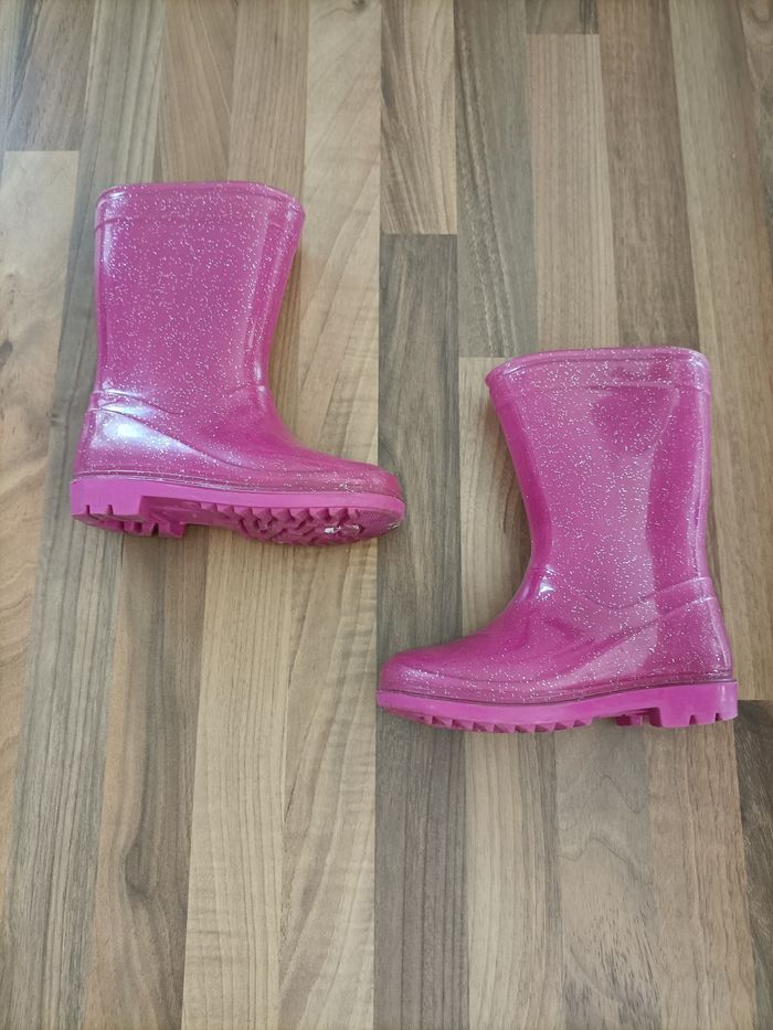 Bottes de pluie roses pailletées 25-26 - photo numéro 5
