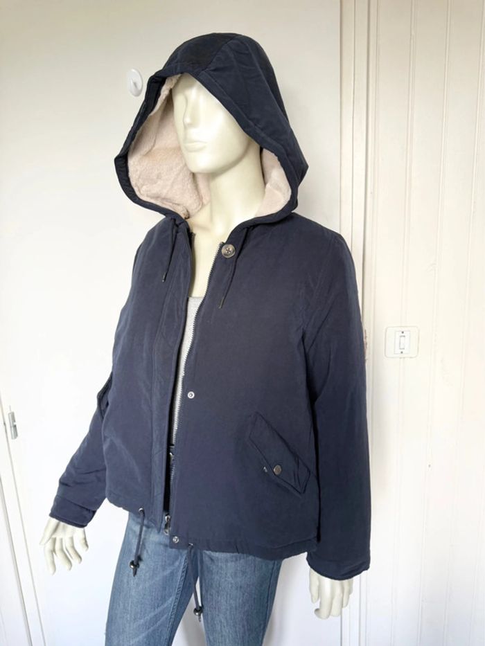 Manteau à capuche doublé ONLY – Taille L – bleu marine – Neuf avec étiquette - photo numéro 18