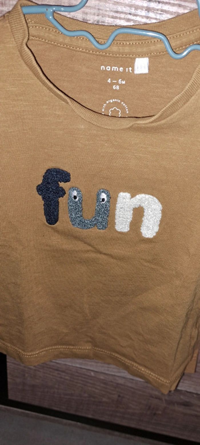 Tee-shirt marron Name it 6 mois - photo numéro 2