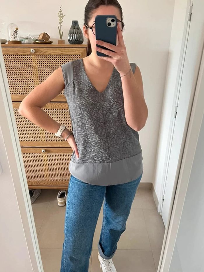 Blouse manches courtes grise Scarlet Roos