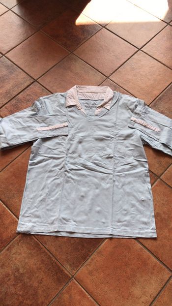 Teddy Smith t shirt col chemise bleu très clair