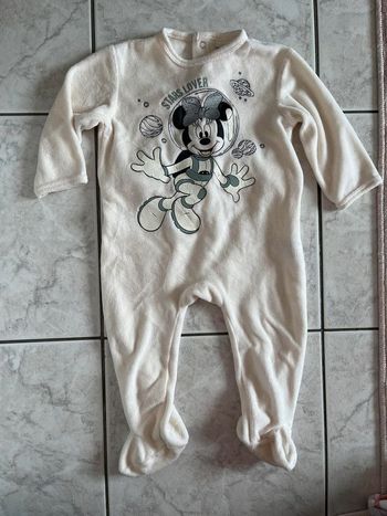 Pyjama chaud blanc crème Minnie Disney 18 mois
