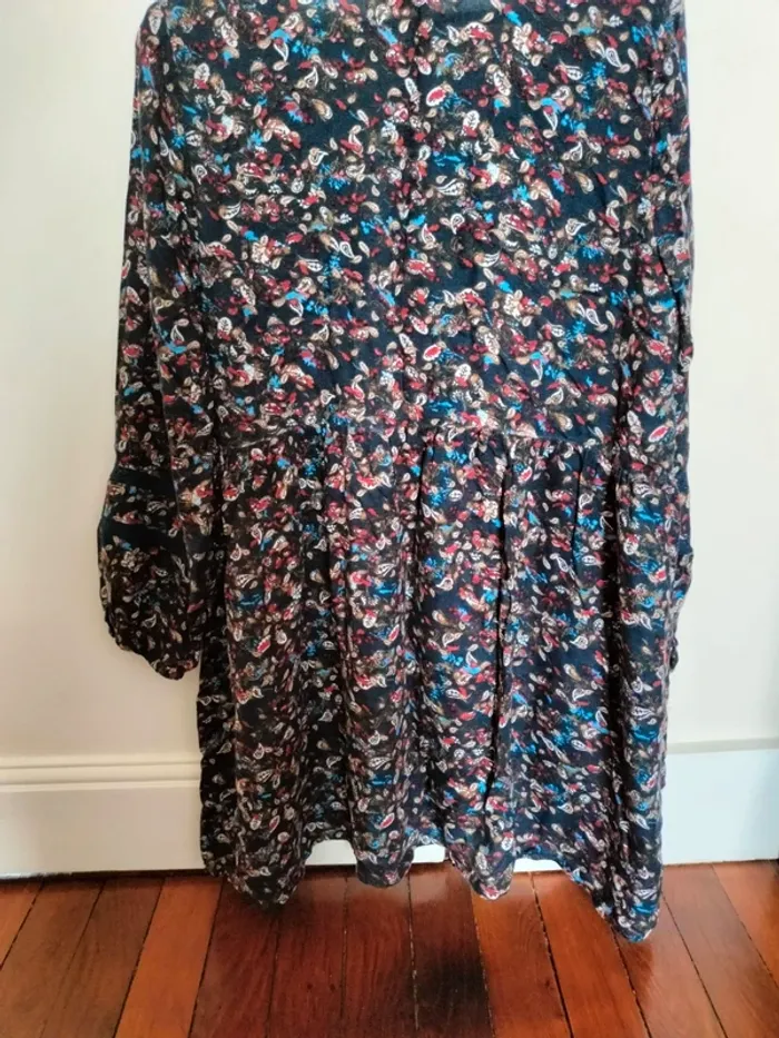 Robe large bleu marine à motif - photo numéro 5