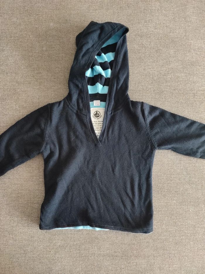 Pull capuche réversible 12 mois