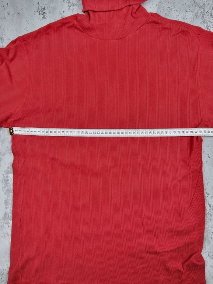 Pull fin col roulé Tommy Jeans rouge – Taille M Femme (mesures en photos) - photo numéro 12