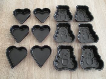 Six moules forme ourson + six moules forme coeur