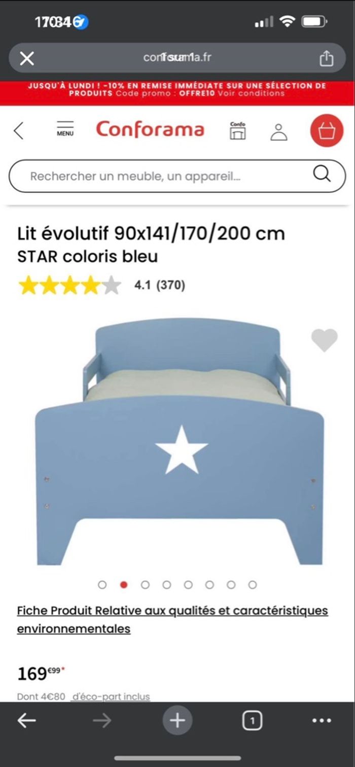 Lit évolutif conforama