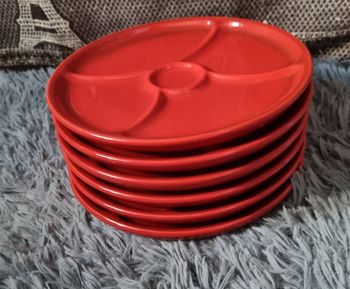 Lot 6 assiettes à fondu