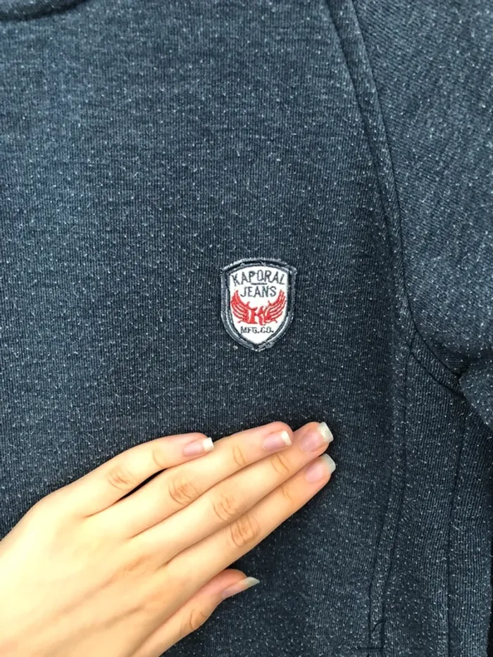 Sweat bleu fonce gris avec un effet chiné - photo numéro 2