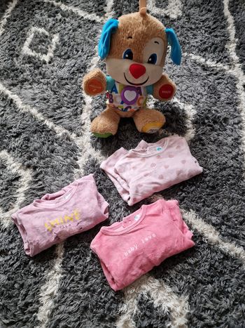 Lots de pyjamas en velours T. 1 mois fille