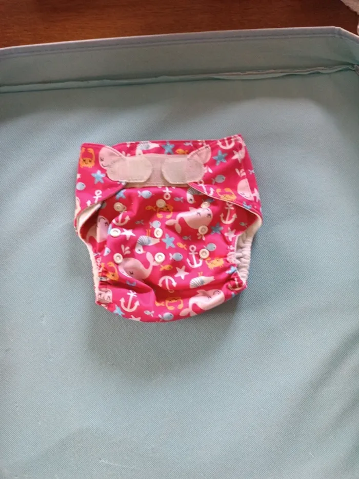 Couche lavable fuchsia Little Bloom 0-3A