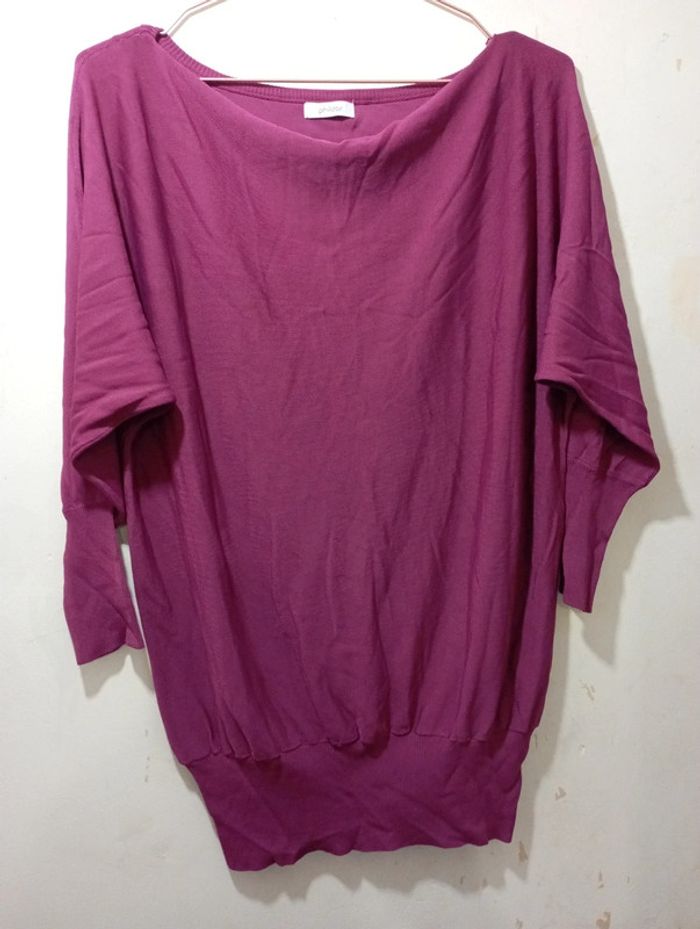 Blouse en maille satinée violet