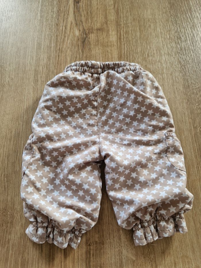 Sarouel Bébé Étoiles Beige & Blanc - Taille 3 Mois - photo numéro 2