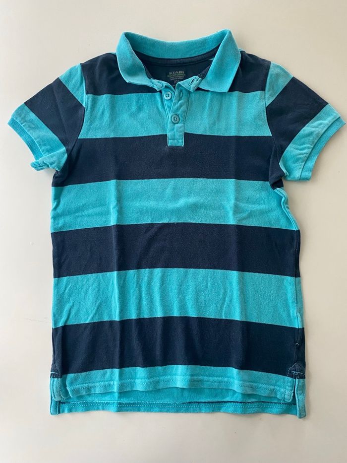 Polo MC rayé bleu 10 ans garcon