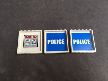 Lot de 3 murs blanc lego police