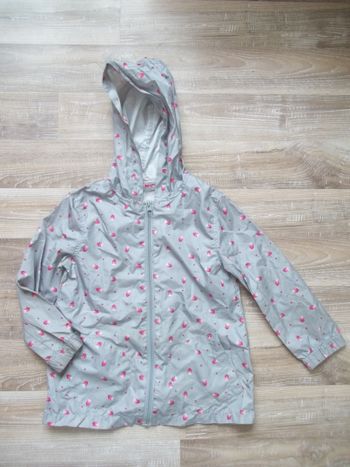 Coupe-vent gris motifs roses NKY 6 ans