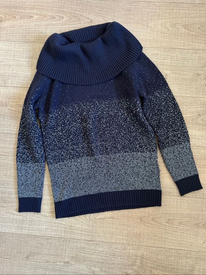Pull bleu marine et argenté Morgan taille M jamais porté - photo numéro 7