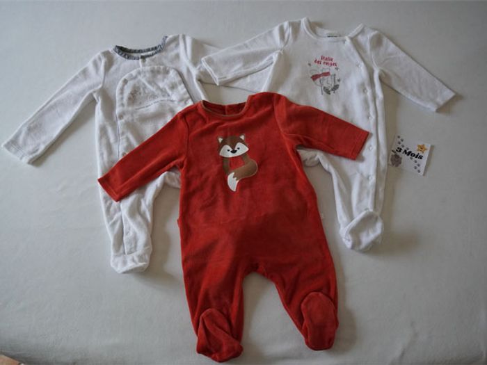 Lot de 3 Pyjamas velours fantaisies 2 Tape à l'oeil + 1 Obaibi