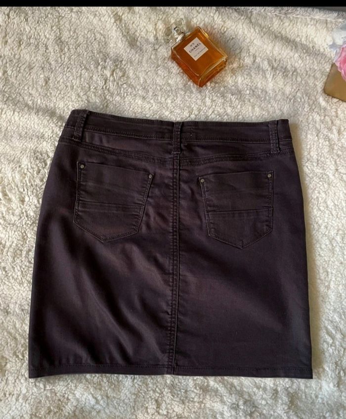 Mini jupe en jean ciré Cache cache. - photo numéro 2