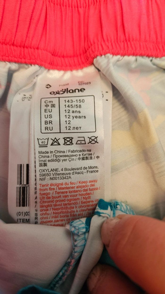 Short de bain pour fille fushia, Decathlon, Oxylane, 12 ans, nickel - photo numéro 4