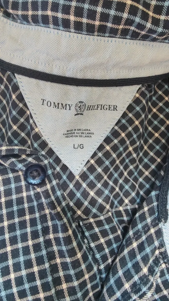Chemise homme Tommy Hilfiger à carreaux bleu marine – élégante & casual - photo numéro 9