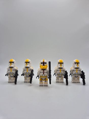 Figurines type lego Commandant clone Bly avec 4 clones de la 327ème star wars