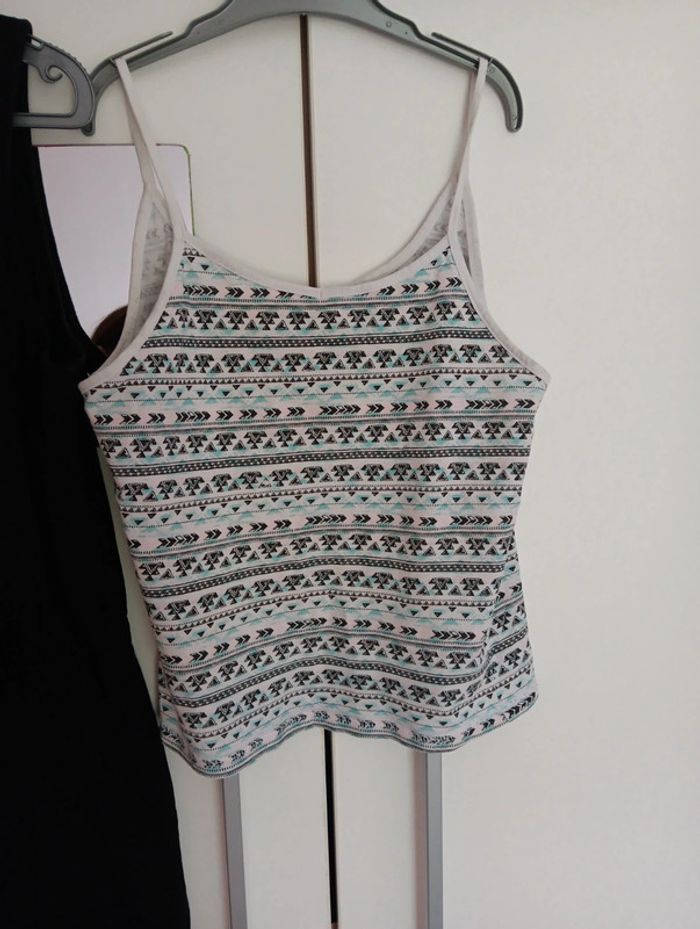 Robe été noire et débardeur fines bretelles - photo numéro 2