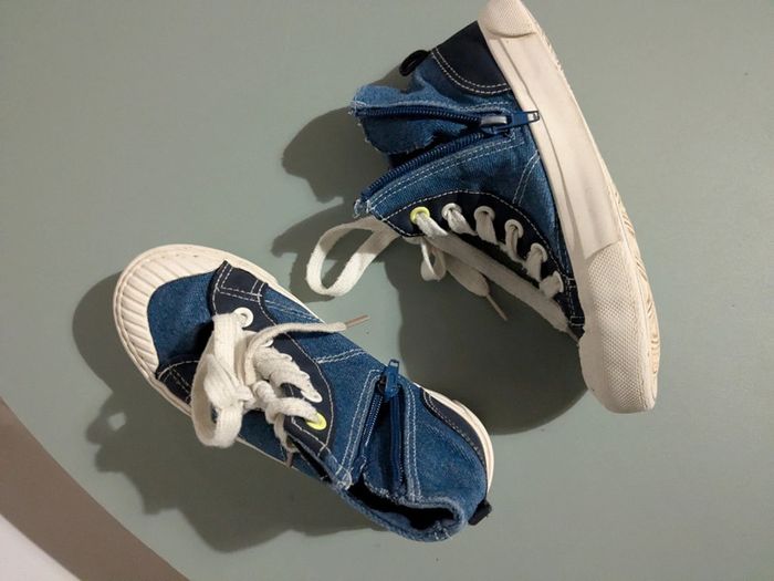 Baskets montantes bleues et blanches 30 - photo numéro 5