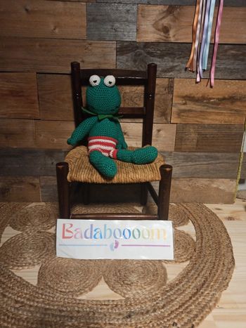 Peluche crochet grenouille Kermit tbe