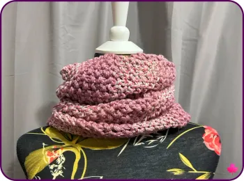 Tour de cou / Snood en grosse maille, Multicolore (rose/gris/blanc), Chaud et confortable