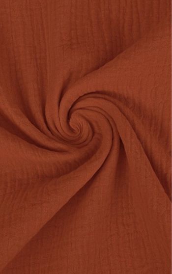 Double Gaze de coton couleur Brique