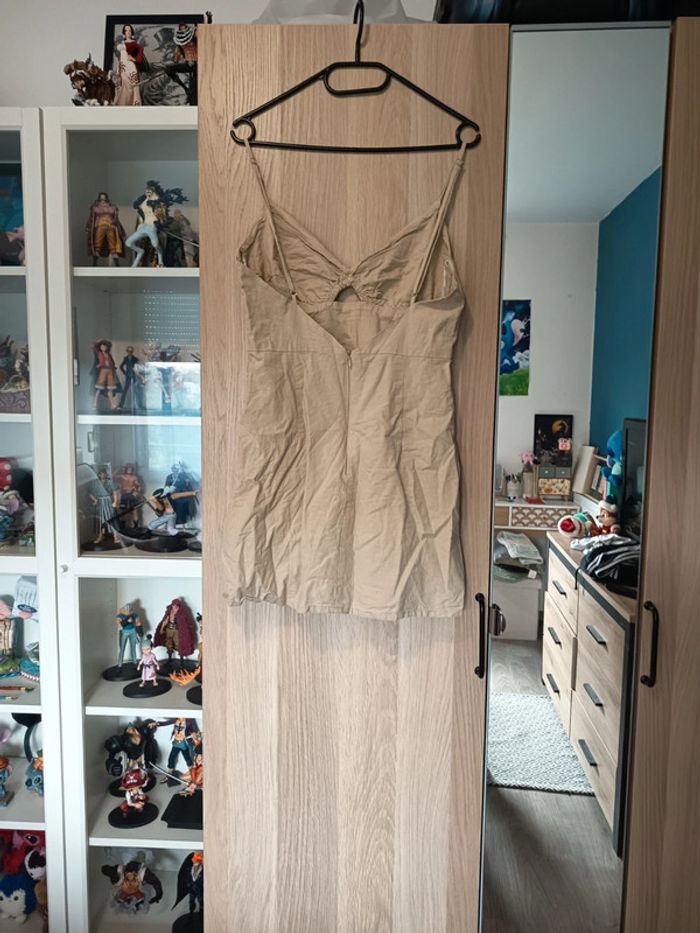 Robe beige marron Bershka - Taille L 40 - photo numéro 4