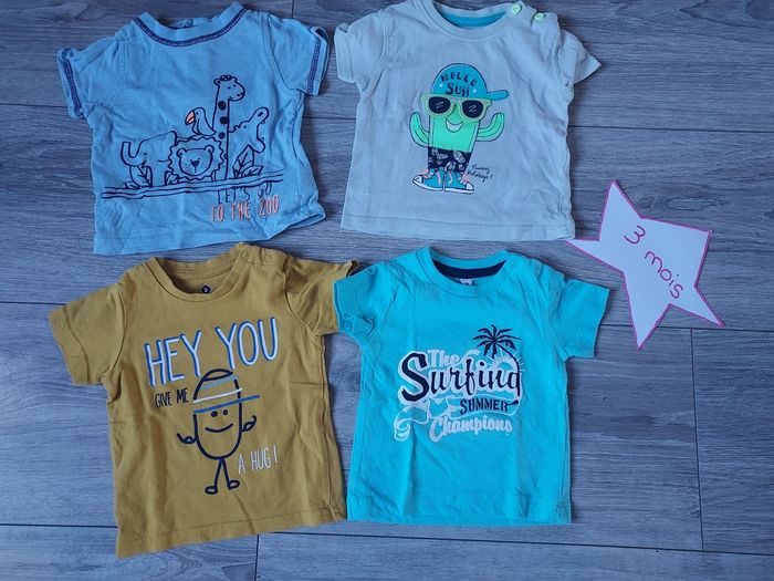 Lot 4 tee-shirts mc 3 mois